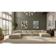 Meridian Furniture 6-Piece Cream Corduroy Performance Fabric Modular Sectional