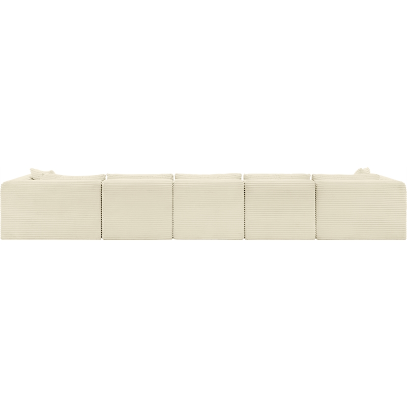 Meridian Furniture 6-Piece Cream Corduroy Performance Fabric Modular Sectional