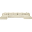 Meridian Furniture 6-Piece Cream Corduroy Performance Fabric Modular Sectional