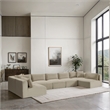 Meridian Furniture 7-Piece Cream Corduroy Performance Fabric Modular Sectional