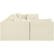 Meridian Furniture 7-Piece Cream Corduroy Performance Fabric Modular Sectional