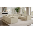 Meridian Furniture 8-Piece Cream Corduroy Performance Fabric Modular Sectional