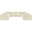Meridian Furniture 8-Piece Cream Corduroy Performance Fabric Modular Sectional