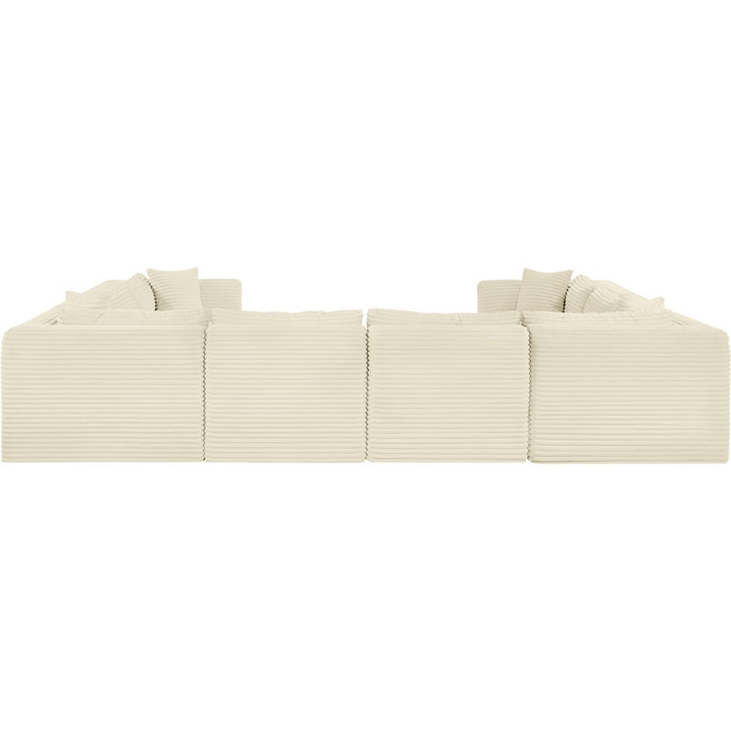 Meridian Furniture 8-Piece Cream Corduroy Performance Fabric Modular Sectional