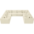 Meridian Furniture 8-Piece Cream Corduroy Performance Fabric Modular Sectional