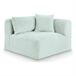 Meridian Furniture Shaggy Mint Corduroy Performance Fabric Corner Chair