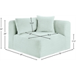 Meridian Furniture Shaggy Mint Corduroy Performance Fabric Corner Chair