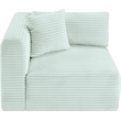 Meridian Furniture Shaggy Mint Corduroy Performance Fabric Corner Chair