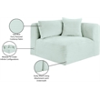 Meridian Furniture Shaggy Mint Corduroy Performance Fabric Corner Chair