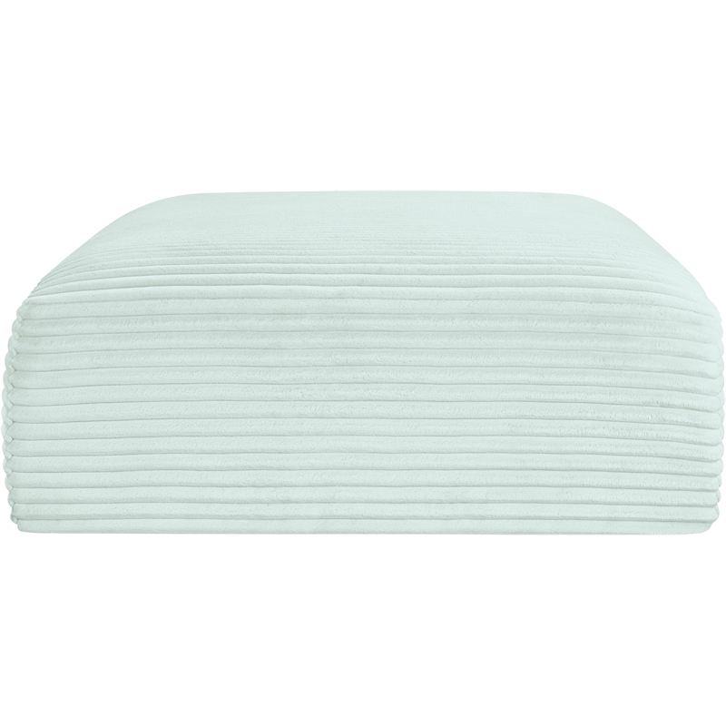 Meridian Furniture Shaggy Mint Corduroy Performance Fabric Ottoman