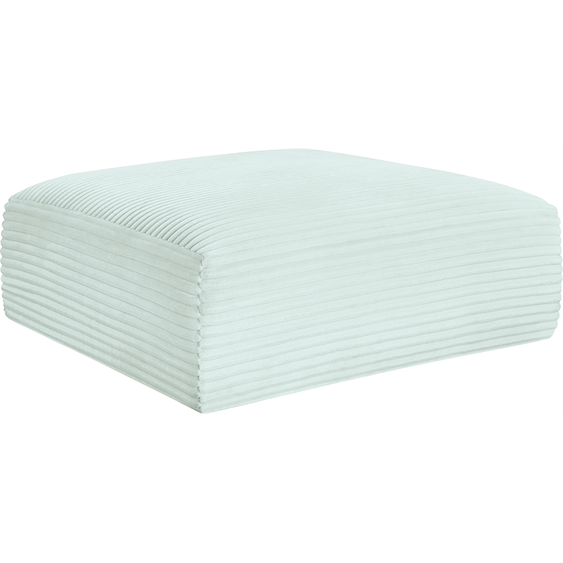 Meridian Furniture Shaggy Mint Corduroy Performance Fabric Ottoman