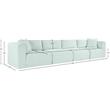 Meridian Furniture 4-Piece Mint Corduroy Performance Fabric Modular Sofa