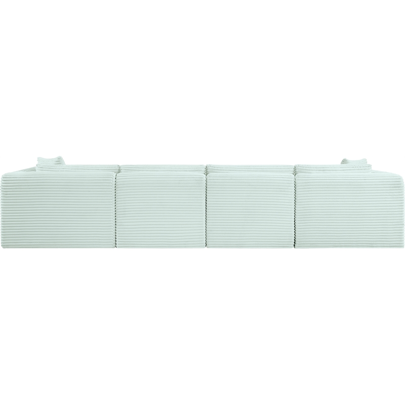 Meridian Furniture 4-Piece Mint Corduroy Performance Fabric Modular Sofa