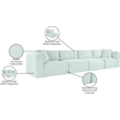 Meridian Furniture 4-Piece Mint Corduroy Performance Fabric Modular Sofa
