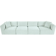 Meridian Furniture 4-Piece Mint Corduroy Performance Fabric Modular Sofa