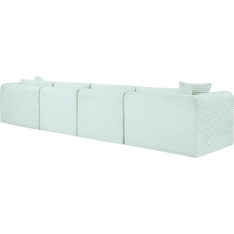 Meridian Furniture 4-Piece Mint Corduroy Performance Fabric Modular Sofa