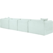 Meridian Furniture 4-Piece Mint Corduroy Performance Fabric Modular Sofa
