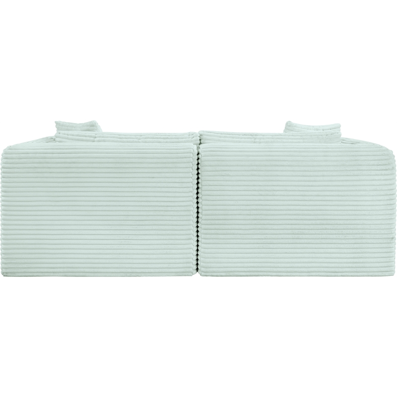 Meridian Furniture 2-Piece Mint Corduroy Performance Fabric Modular Sofa