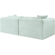 Meridian Furniture 2-Piece Mint Corduroy Performance Fabric Modular Sofa