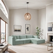 Meridian Furniture 3-Piece Mint Corduroy Performance Fabric Modular Sectional