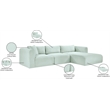 Meridian Furniture 3-Piece Mint Corduroy Performance Fabric Modular Sectional