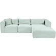 Meridian Furniture 3-Piece Mint Corduroy Performance Fabric Modular Sectional