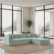 Meridian Furniture 4-Piece Mint Corduroy Performance Fabric Modular Sectional