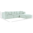 Meridian Furniture 4-Piece Mint Corduroy Performance Fabric Modular Sectional