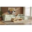 Meridian Furniture 4-Piece Mint Corduroy Performance Fabric Modular Sectional