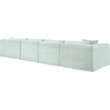 Meridian Furniture 4-Piece Mint Corduroy Performance Fabric Modular Sectional