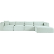 Meridian Furniture 4-Piece Mint Corduroy Performance Fabric Modular Sectional