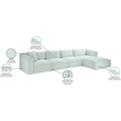 Meridian Furniture 4-Piece Mint Corduroy Performance Fabric Modular Sectional