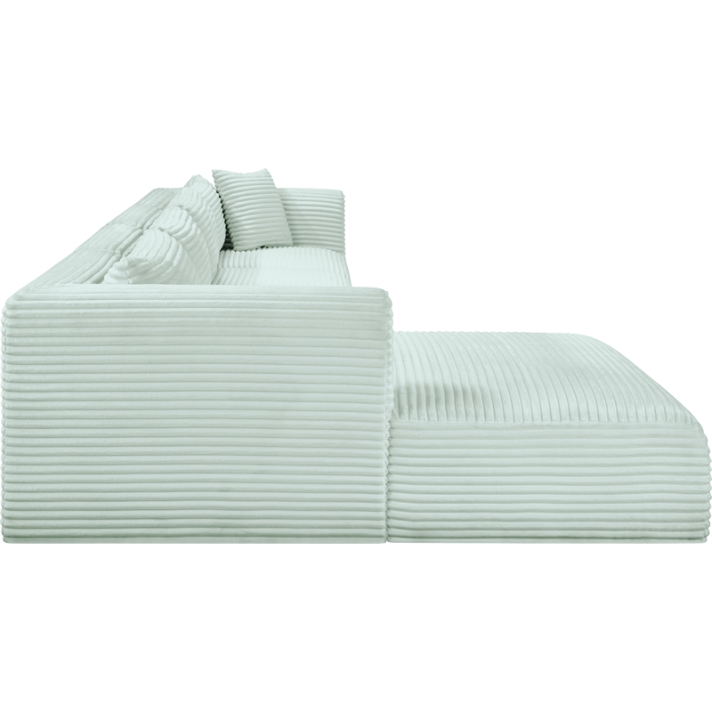 Meridian Furniture 4-Piece Mint Corduroy Performance Fabric Modular Sectional