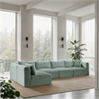 Meridian Furniture 5-Piece Mint Corduroy Performance Fabric Modular Sectional
