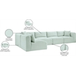 Meridian Furniture 5-Piece Mint Corduroy Performance Fabric Modular Sectional