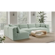 Meridian Furniture 5-Piece Mint Corduroy Performance Fabric Modular Sectional