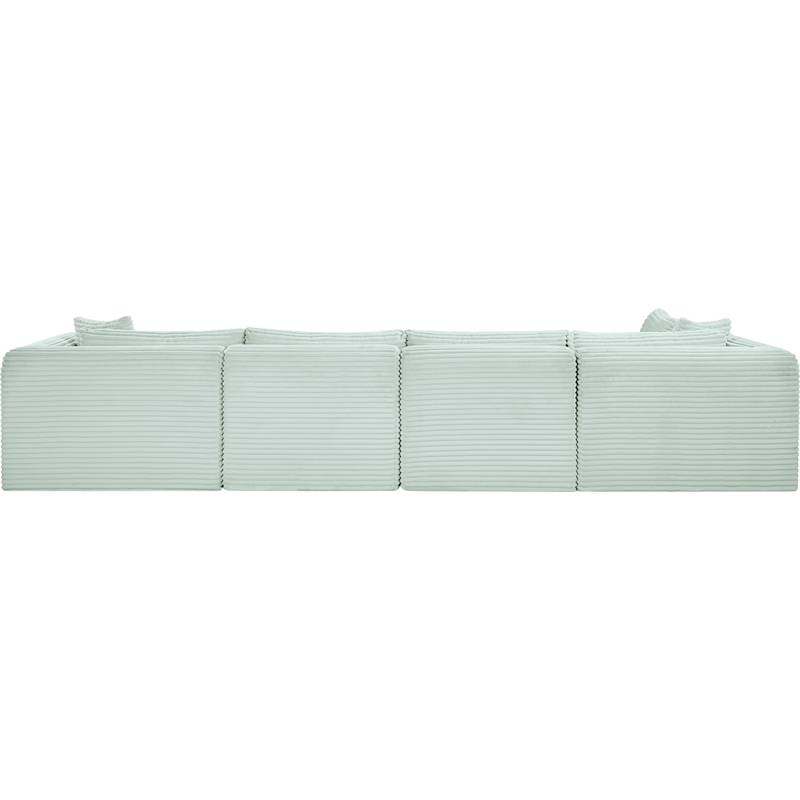 Meridian Furniture 5-Piece Mint Corduroy Performance Fabric Modular Sectional