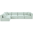 Meridian Furniture 5-Piece Mint Corduroy Performance Fabric Modular Sectional