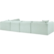 Meridian Furniture 5-Piece Mint Corduroy Performance Fabric Modular Sectional