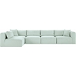 Meridian Furniture 5-Piece Mint Corduroy Performance Fabric Modular Sectional