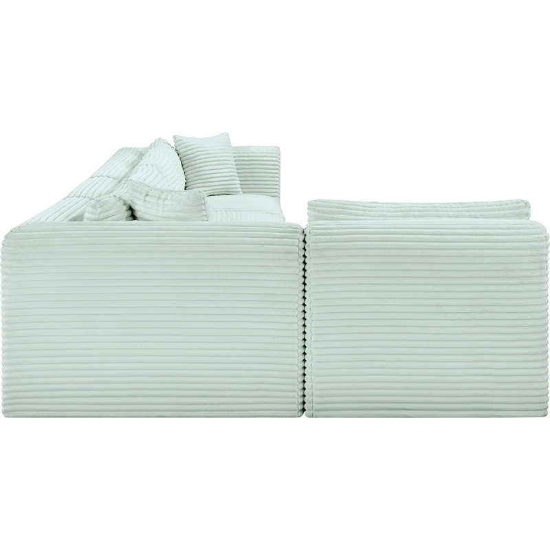 Meridian Furniture 5-Piece Mint Corduroy Performance Fabric Modular Sectional
