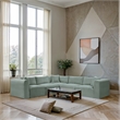 Meridian Furniture 5-Piece Mint Corduroy Performance Fabric Modular Sectional