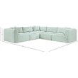 Meridian Furniture 5-Piece Mint Corduroy Performance Fabric Modular Sectional
