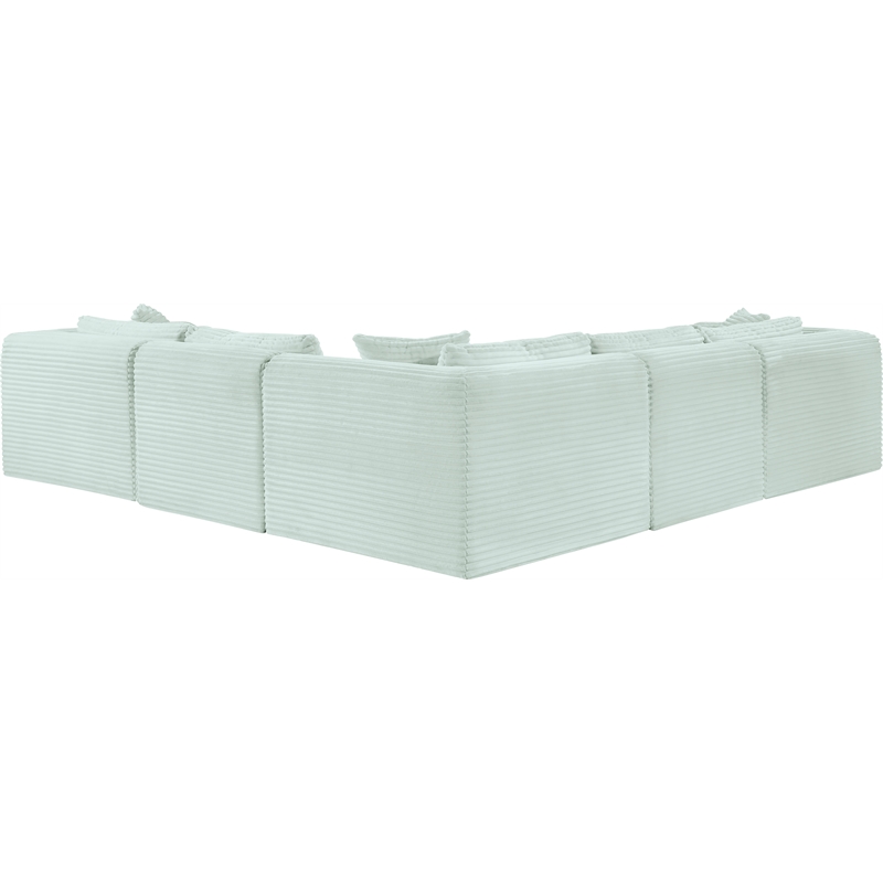 Meridian Furniture 5-Piece Mint Corduroy Performance Fabric Modular Sectional