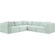 Meridian Furniture 5-Piece Mint Corduroy Performance Fabric Modular Sectional
