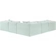 Meridian Furniture 5-Piece Mint Corduroy Performance Fabric Modular Sectional