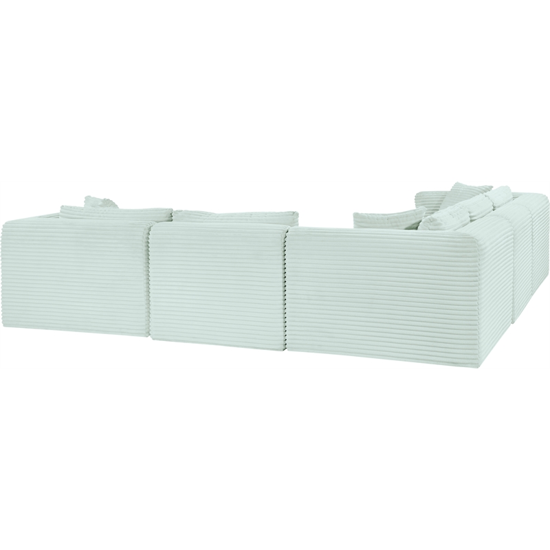 Meridian Furniture 5-Piece Mint Corduroy Performance Fabric Modular Sectional