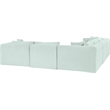 Meridian Furniture 5-Piece Mint Corduroy Performance Fabric Modular Sectional