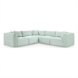 Meridian Furniture 5-Piece Mint Corduroy Performance Fabric Modular Sectional