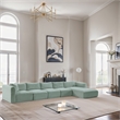 Meridian Furniture 5-Piece Mint Corduroy Performance Fabric Modular Sectional